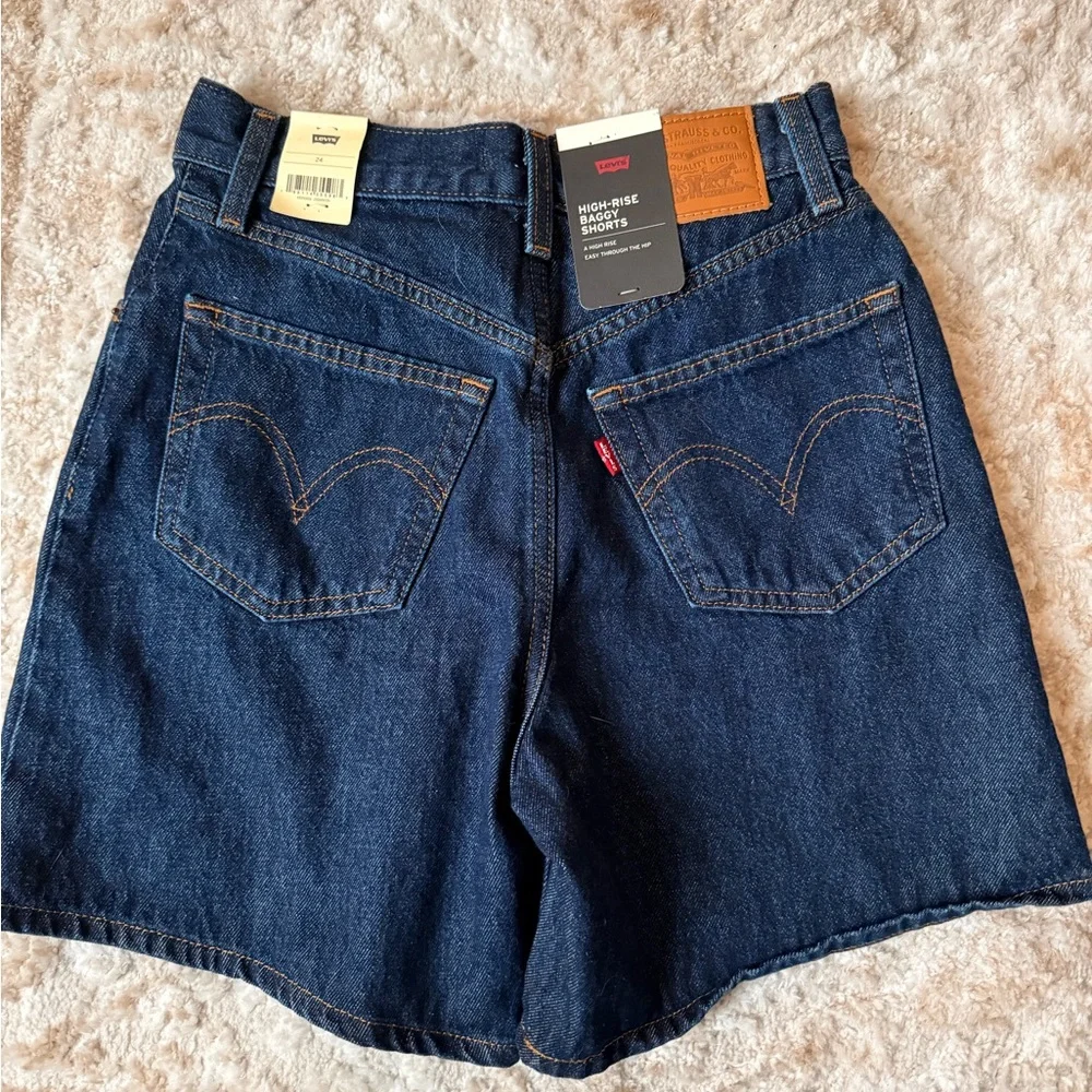 Levi’s High Rise Baggy Blue Denim Shorts